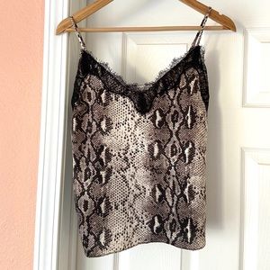 VICI Lush Snakeskin Print Lace Cami
